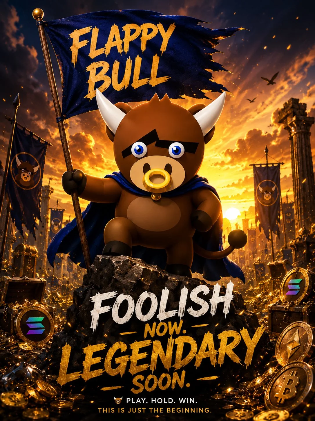 Flappy Bull celebrating a new all-time high at the bull market